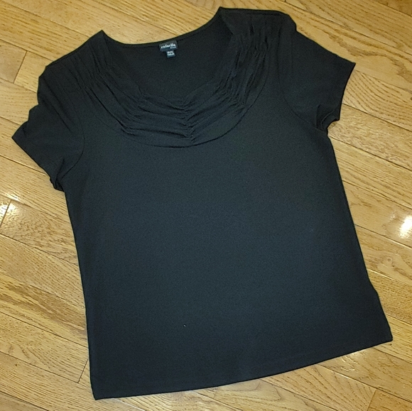 RAFAELLA SOLID TOP WITH GATHERED NECKLINE PS - Picture 5 of 8